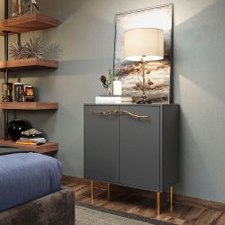 Комод Арт Стайл с 2 полками Серый Амбер