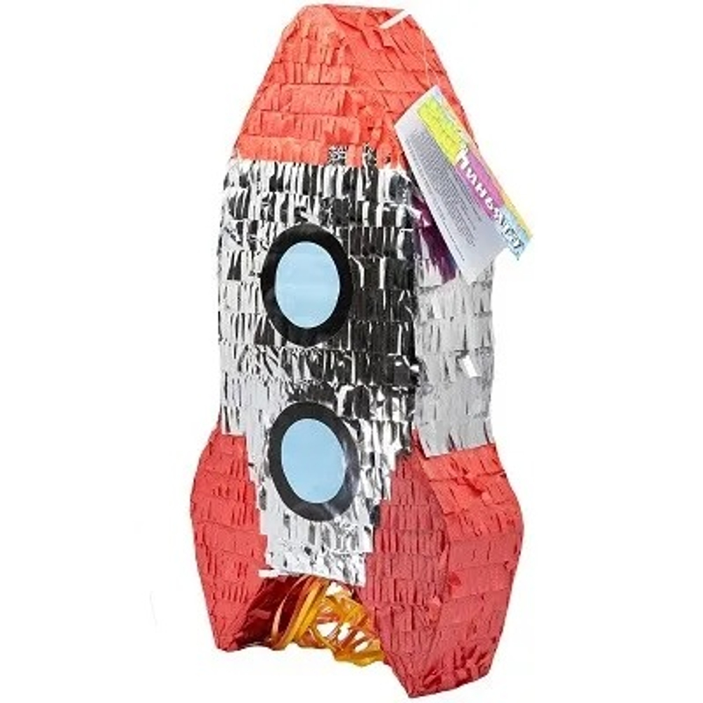 Пиньята Ракета космическая с лентами 54см