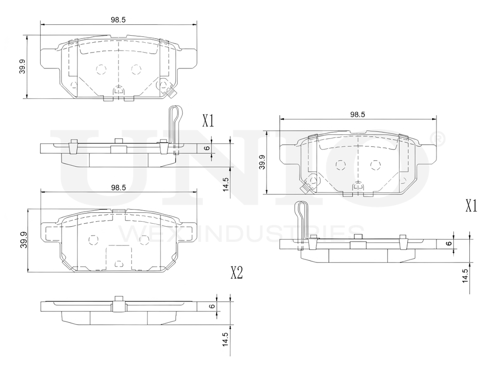 Колодки тормозные диск. задние UNIO BRP-20347