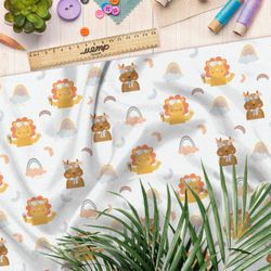 Ткань блэкаут зверята в облаках