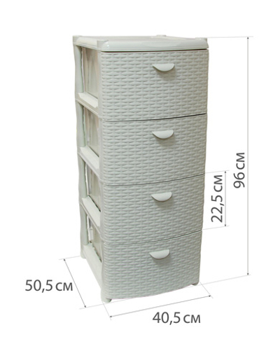 Комод РОТАНГ (4 секции) М2812