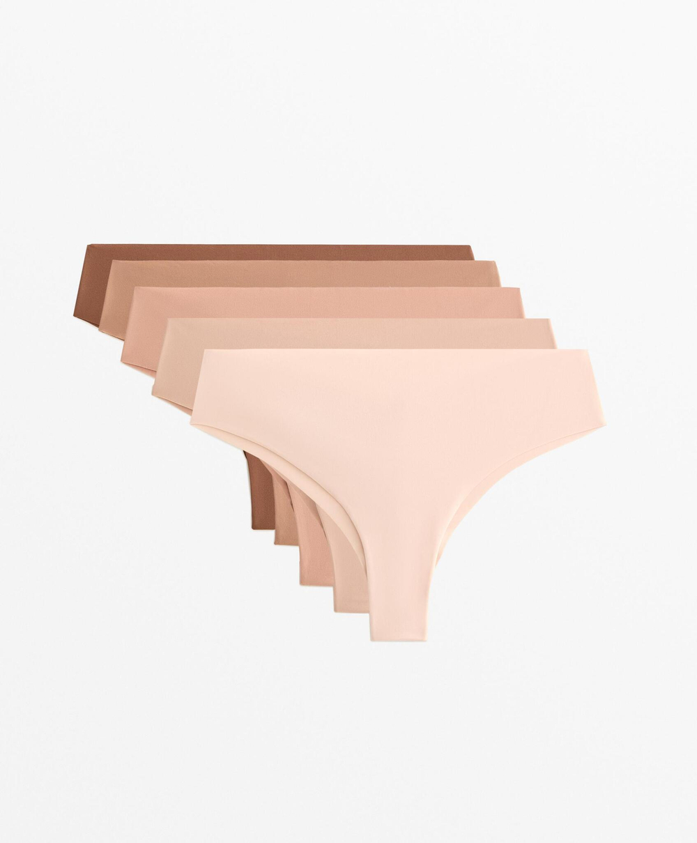 OYSHO Набор из пяти трусиков-бразильяно, бежевый