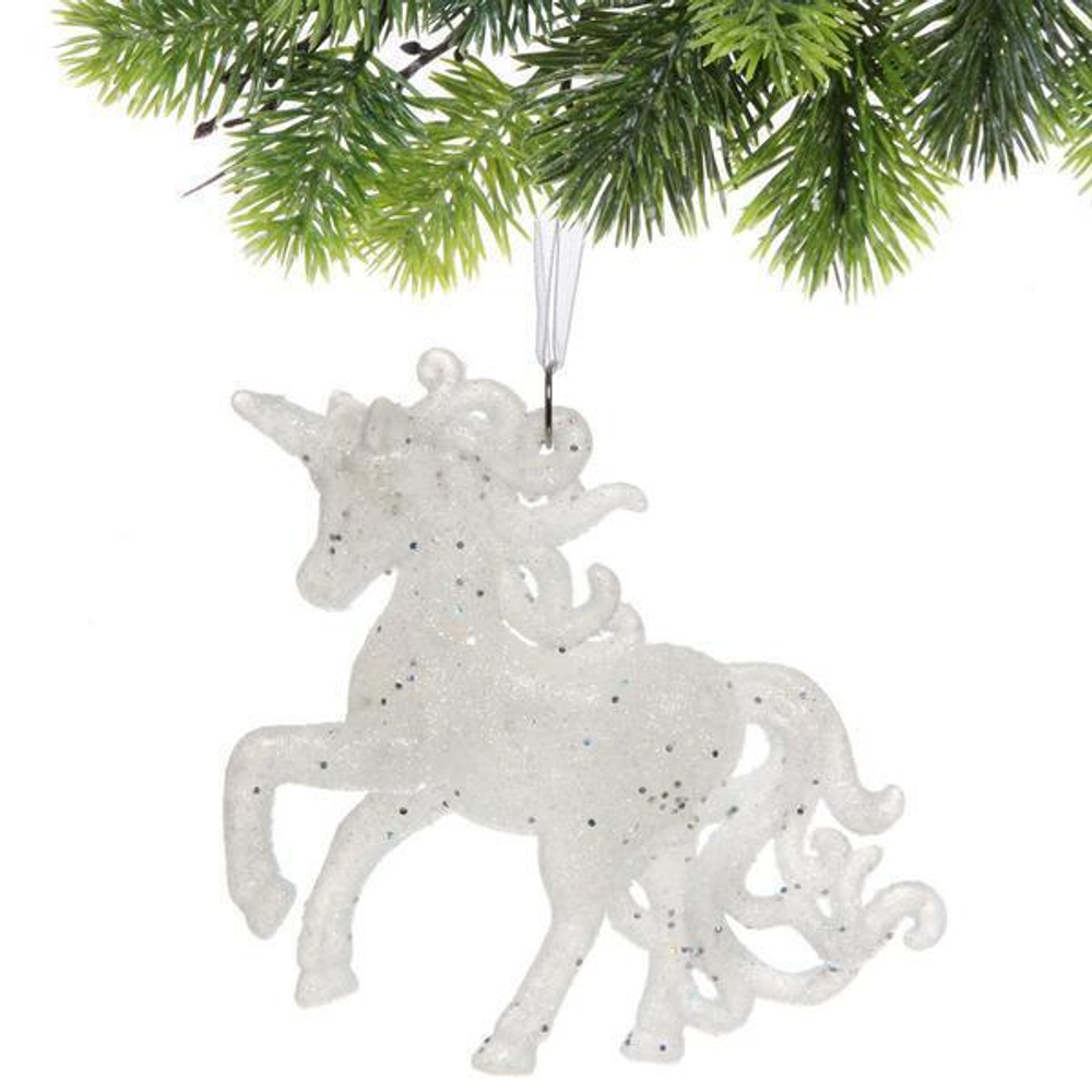 Подвеска "Чудесный единорог" 12*10 см, Белый (Серпантин)