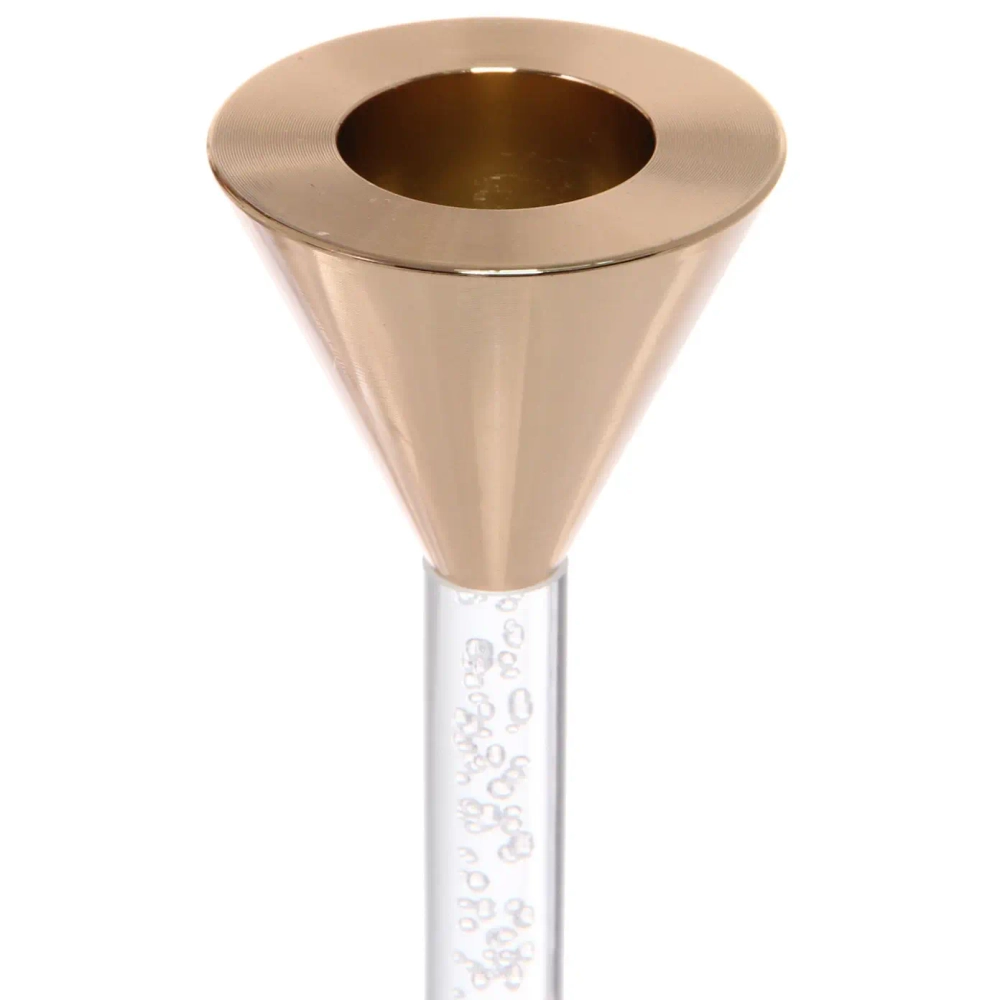 Подсвечники «AN ICY TEAR» 7*7*15/18/20 см (набор 3 шт), Прозрачный/золото