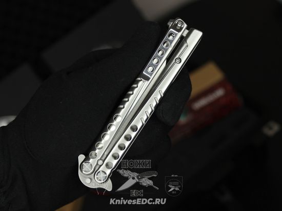 Складной нож STEELCLAW бабочка Секиро-01 c клинком из стали D2, рукоять Stainless Steel