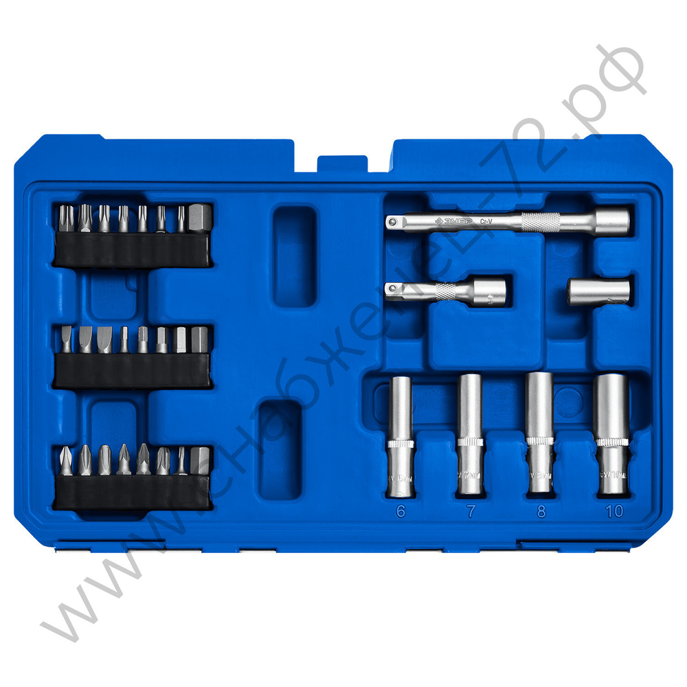 ЗУБР А-57, 57 предм., (1/4″), универсальный набор инструмента, Профессионал (27671-H57)