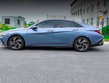 Сплиттеры порогов N Line style Hyundai Elantra 2020-2026 чёрный глянец