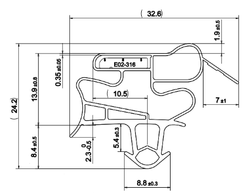 Уплотнитель для холодильника Снайге RF360 м.к. 665*540 мм по пазу(017/035 АНАЛОГ)