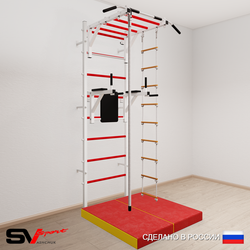 Шведская стенка Sv Sport 5454 (Турник рукоход/Брусья/Канат/Лестница/Мат 1м)