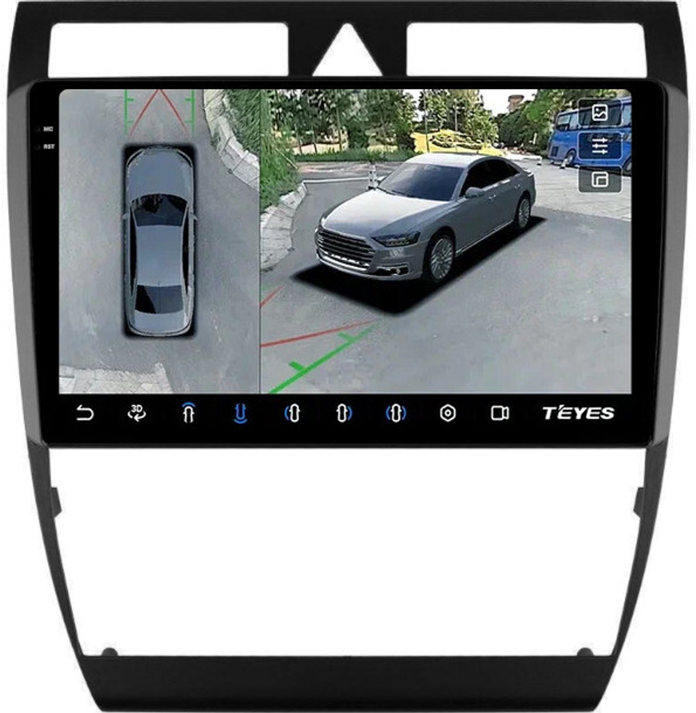Магнитола для Audi A6 C5 2001-2004 - Teyes CC3-2K-360 на Android 10, 2K QLED, 6Гб+128Гб, CarPlay, 4G SIM-слот, 4 камеры в комплекте