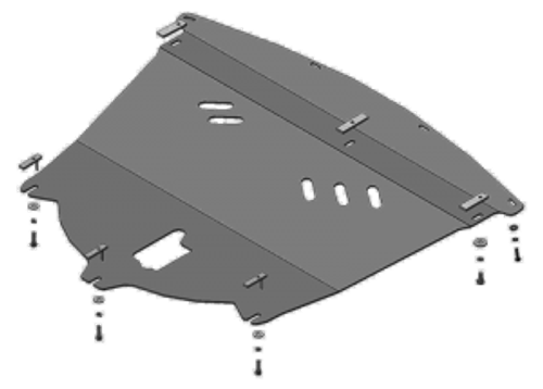 Защита картера Двигателя, КПП. 5 мм, Алюминий. для Nissan Qashqai 2014-2015 MOTODOR.31413