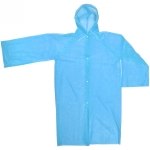 Дождевик-плащ 30 Мкрн 110*65см «Сезон» с капюшоном и завязками, на кнопках, голубой ДоброСад