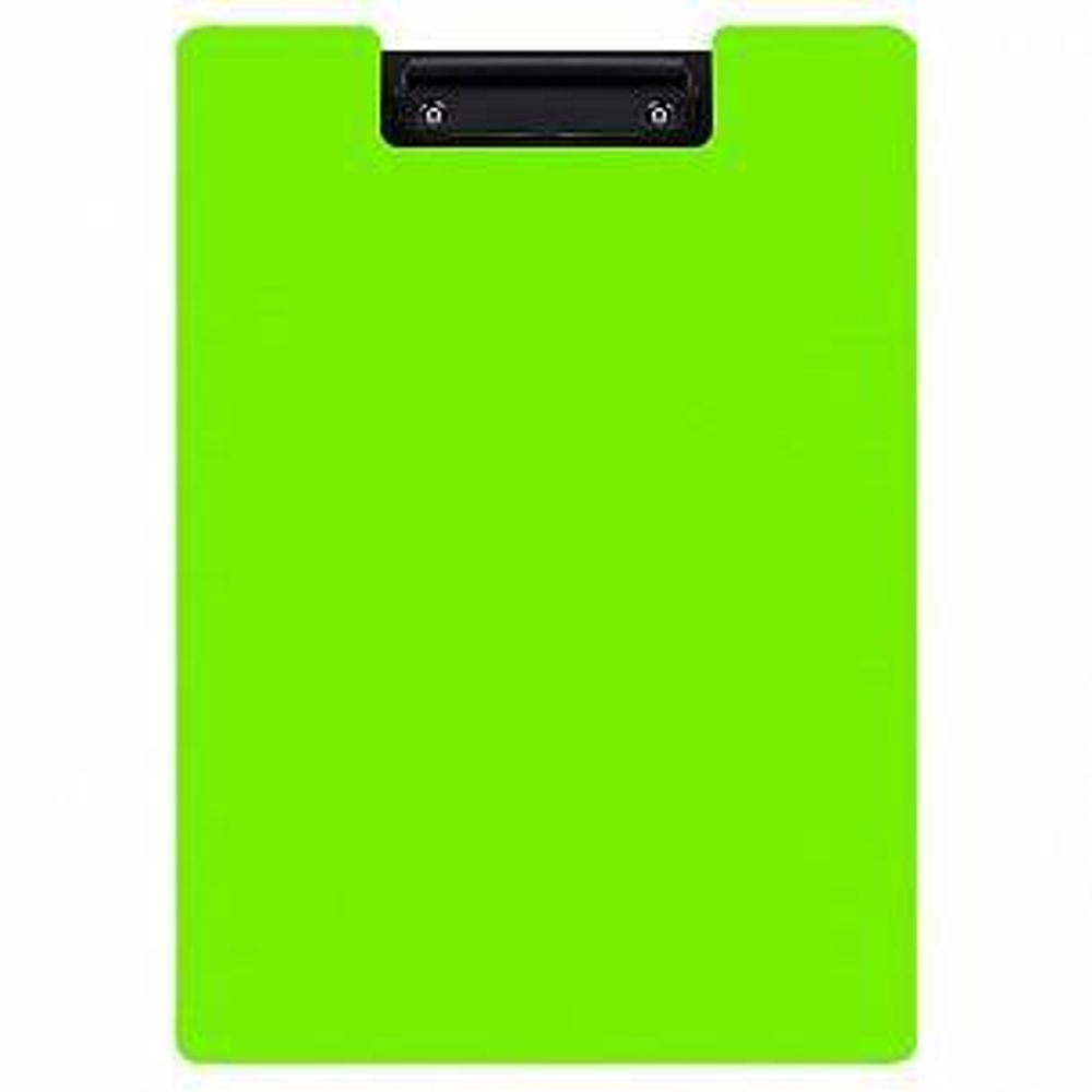 Планшет inФОРМАТ А4 вертик. пластик PP черно-зеленый с крышкой с зажимом