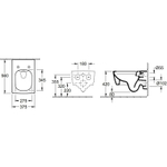 Унитаз Villeroy&Boch Memento 2.0 4633R0R1 подвесной без сиденья