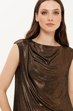 23427 Блузка женская (золотисто-черный)
