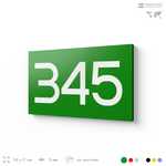 Номер на дверь 345, табличка на дверь для офиса, квартиры, кабинета, аудитории, склада, зеленая 120х70 мм, Айдентика Технолоджи