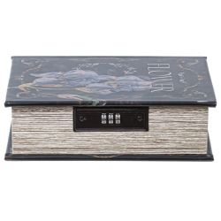 GAEM Шкатулка-книга с кодовым замком, L16 W7 H22 см