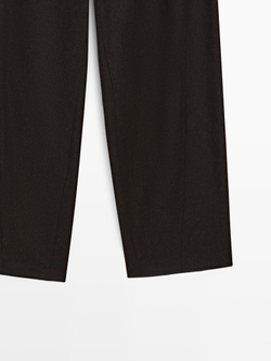 Massimo Dutti Брюки из смесовой шерсти и фланели, шоколадный