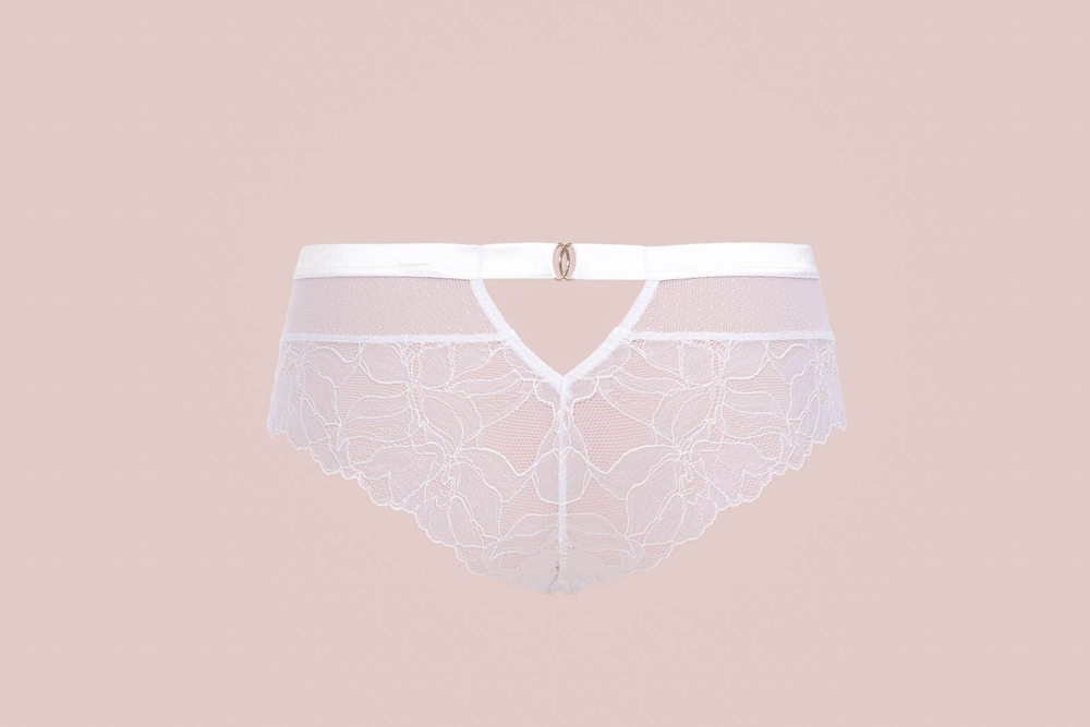 Белые трусики-бразилиана Glow (Размер: 42) (Цвет: белый)