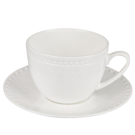 Чайная пара "Vivien" v=260мл (min6) (костяной фарфор) (транспортная упаковка)