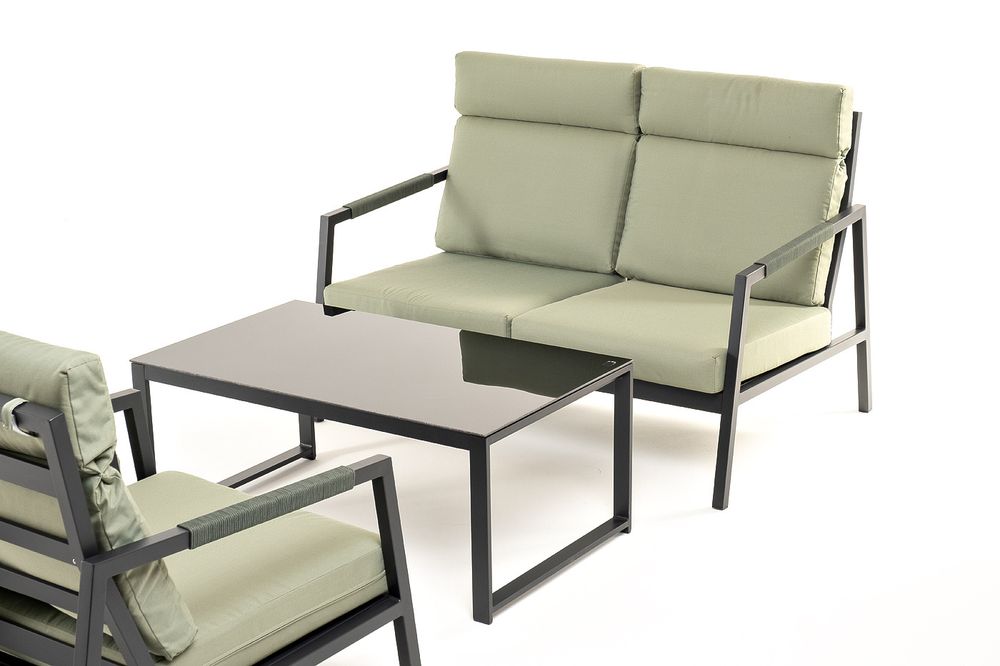 "Лилия" лаунж-зона 4-местная из алюминия, цвет серо-зеленый
