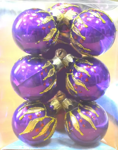 Набор стеклянных шаров Пламя 40 мм, 9 шаров в подарочной упаковке, Батик (НУТ-40-1406)