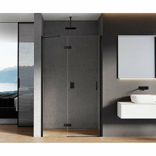 Душевая дверь NEW TRENDY NEW RENOMA BLACK D-0197A/D-0198A 100 стекло прозрачное/профиль черный