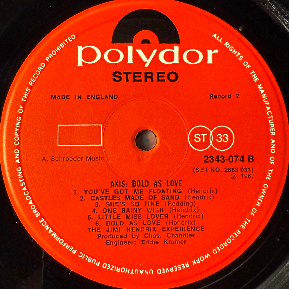 The Jimi Hendrix Experience ‎– Are You Experienced / Axis: Bold As Love 2LP (Англия 1973г.)