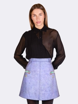 Юбка мини из денима с вышивкой OLA OLA