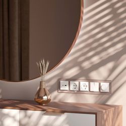 Рамка на 5 постов Werkel Favorit (латте, стекло) W0051142