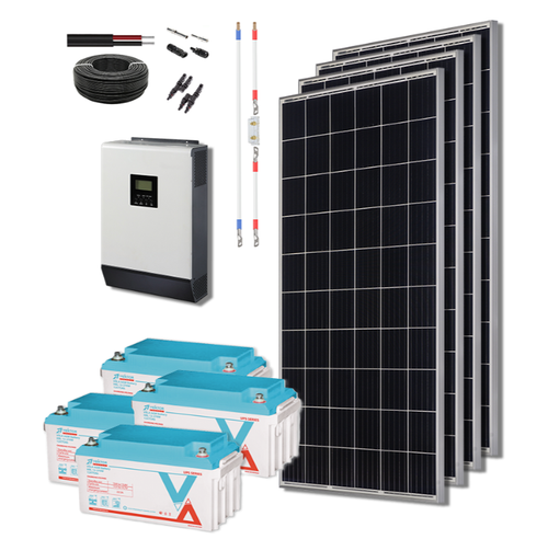 Гибридная Солнечная Электростанция 5 кВт 400Ач [СЭС-1760Вт-400Ач-4000W]