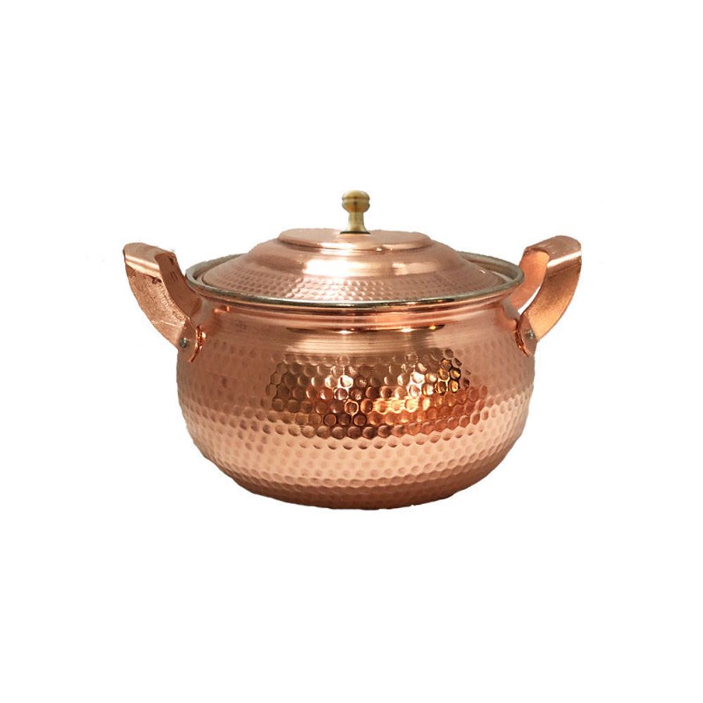 Медная кастрюля с крышкой 16x14 см 8994217 Иран