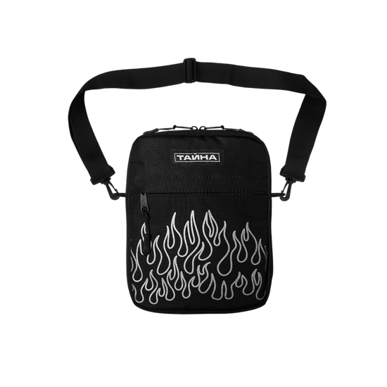 Сумка ТАЙНА через плечо черный/пламя