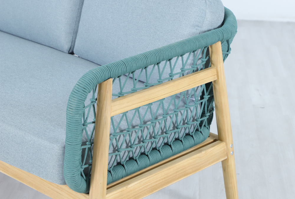 Диван деревянный трехместный Tagliamento Cambria, натуральный, мальмо