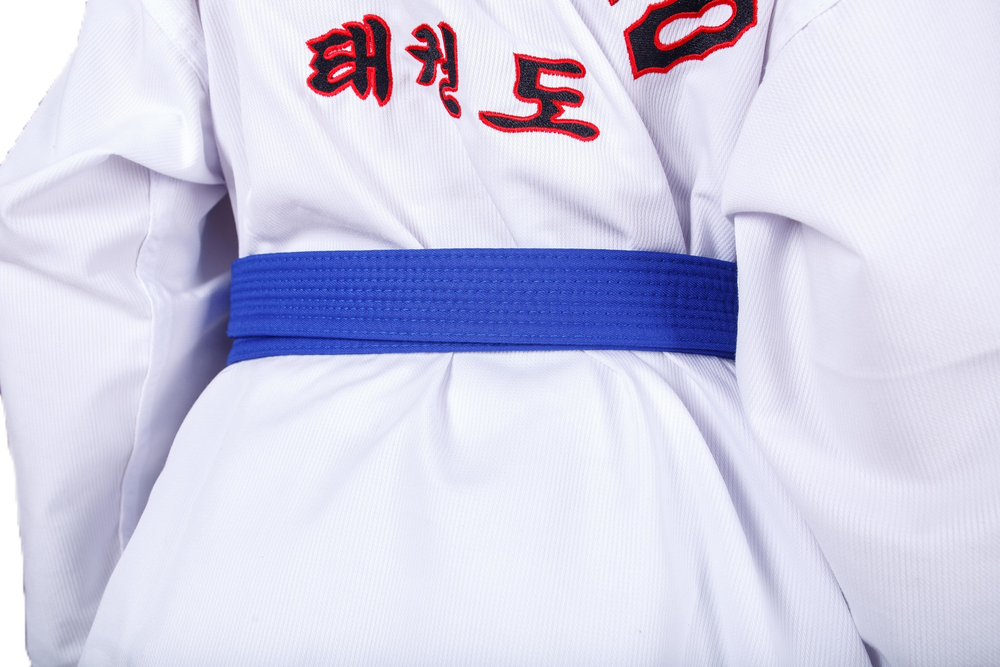 Пояс для тхэквондо ProfSport с вышивкой синий