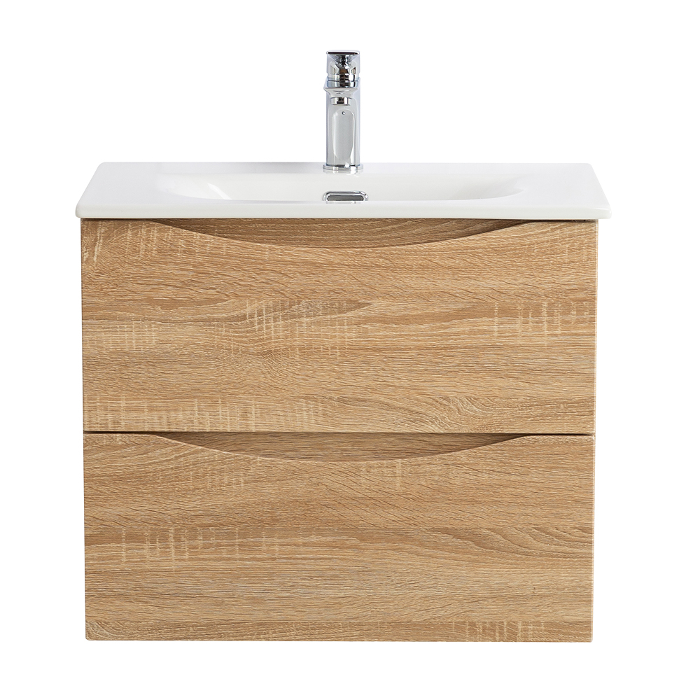 Тумба с раковиной подвесная BelBagno MARINO-CER-MINI-500-2C-SO-WO-P Rovere Bianco, раковина белая BB-8099-3-50