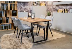 Стол Лота Лофт 140х80х75 25 мм дуб вотан / матовый черный