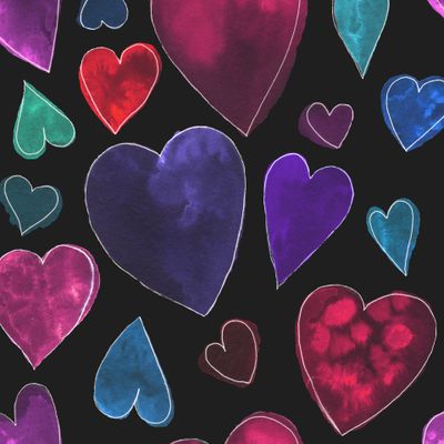 Сердечки на дискотеке (на черном)