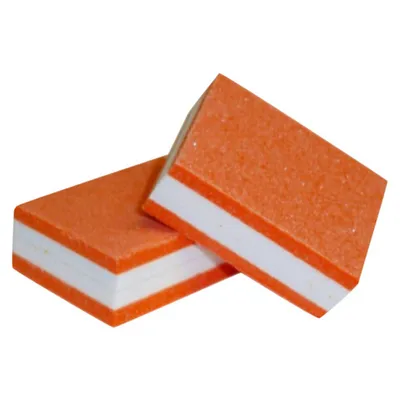 Баф-ластик мини СЕНДВИЧ (3,5см_2,5см) оранжевый, упаковка 50 штук