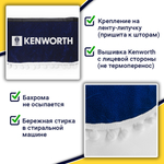 Ламбрекен с косынками Kenworth (флок, синий, белые шарики)