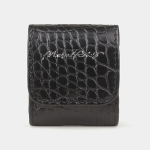 Держатель для наушников Petit из кожи аллигатора, черного цвета