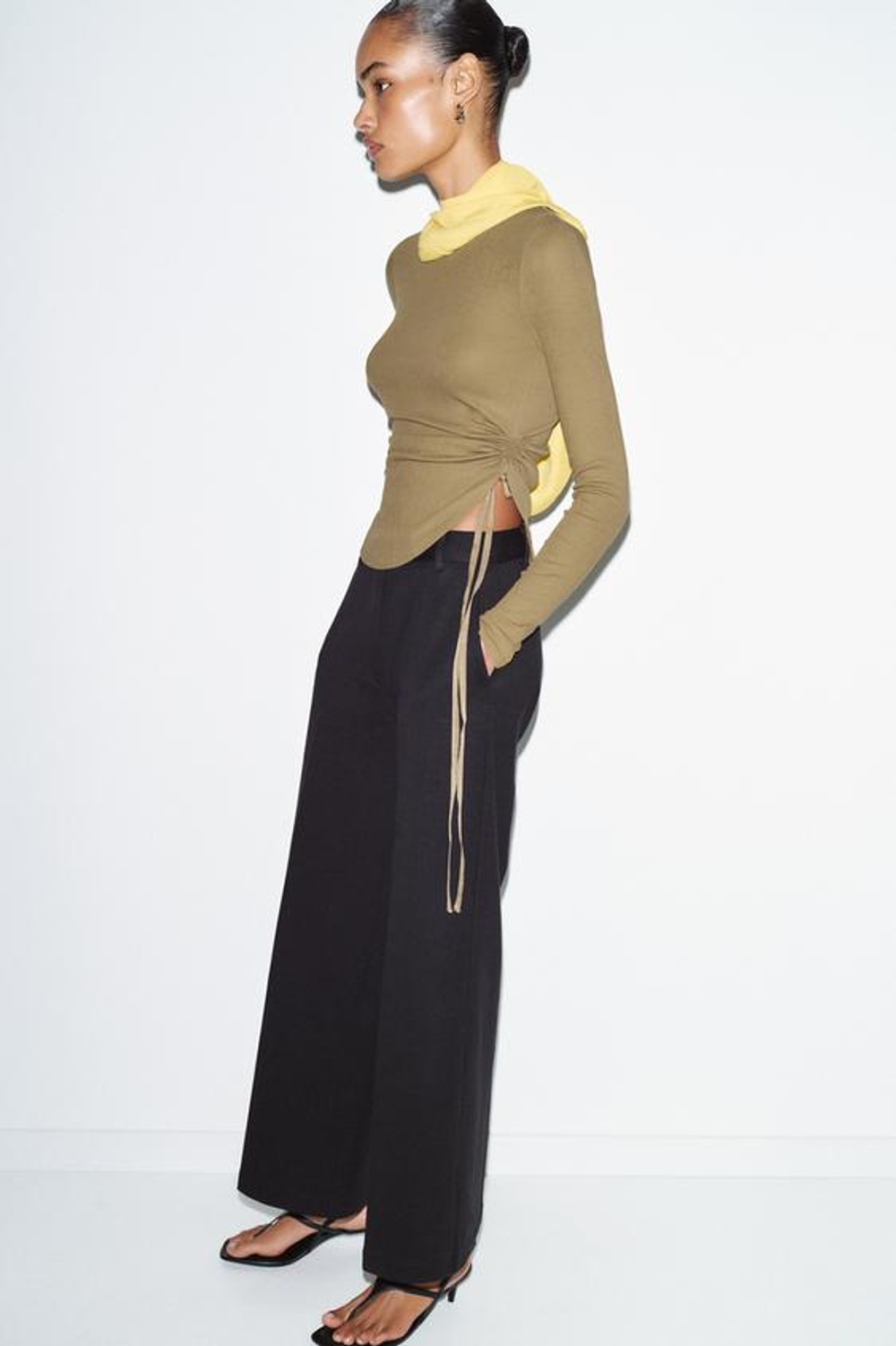 ZARA БРЮКИ ИЗ ИНТЕРЛОКА, ЧЕРНЫЙ