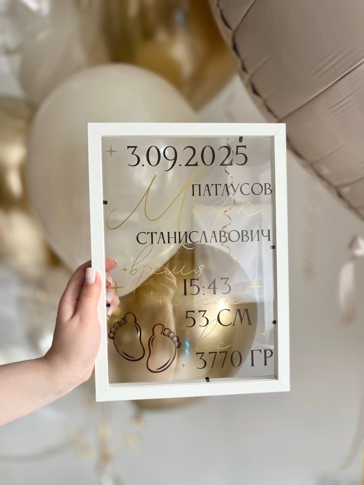 Воздушные шары рамка-открытка на выписку №3721