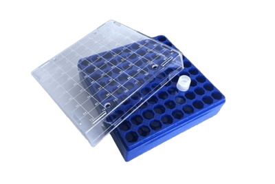 Штатив с крышкой для криопробирок, 81 гнездо, диаметр 12,5 мм