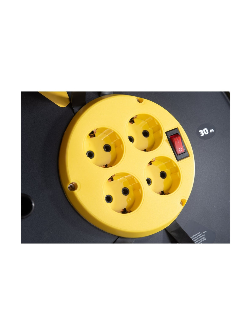 Силовой удлинитель на катушке Inforce 4 гнезда, с/з КГт 3х1,5 16A 30м IP44 GRANITE ZG 09-15-01