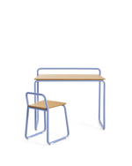 Tinn Стул из ясеневого шпона с синей металлической конструкцией