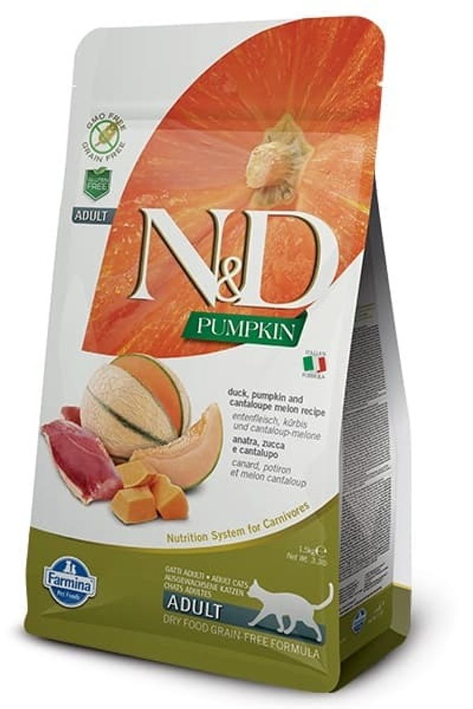 N&amp;D 1,5кг корм для взрослых кошек с уткой и тыквой