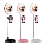 Косметическое зеркало с кольцевой лампой подсветкой makeup lamps 3 (Черное)
