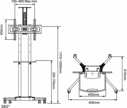 Стойка для телевизора Arm Media PT-STAND-12 черный 32"-70" макс.55кг напольный фиксированный (10248)
