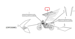 86193-KZZ-A20ZB. STRIPE, R. RR. SHROUD *TYPE1*. original decal on the radiator shroud